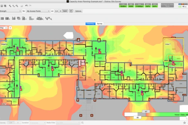 Wireless Ekahau Survey Heat Map